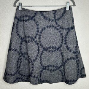 Boden Skirt Womens 6R Wool Blend Full A Line Embroidered Circles Classic